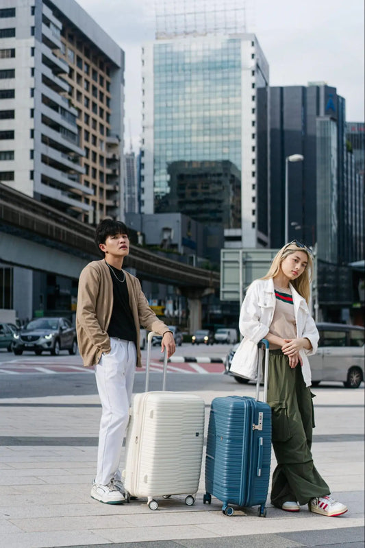 Model with Case Valker Luggage Bags